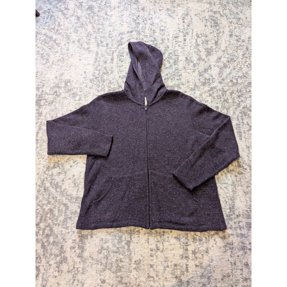 Express Tricot Purple Wool Vintage Full Zip Hoodie Knit Jacket Cotton Large